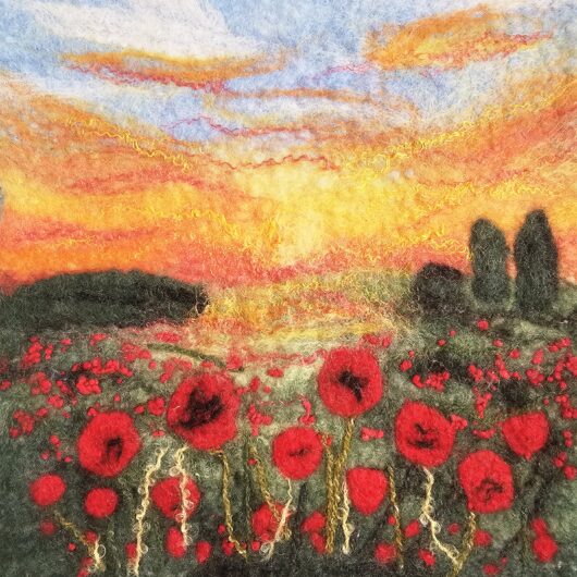 Wet Felted Poppy Field kit